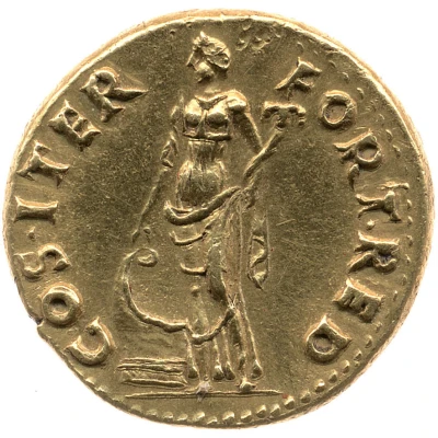 Aureus - Vespasian COS ITER FORT RED; Fortuna back