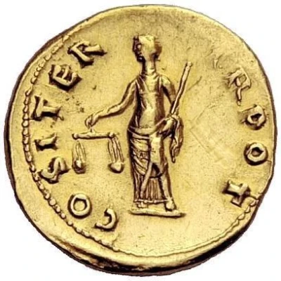 Aureus - Vespasian COS ITER TR POT; Aequitas back