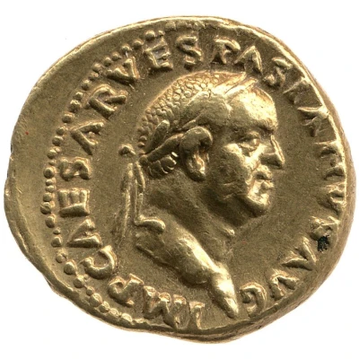 Aureus - Vespasian COS ITER TR POT; Pax front