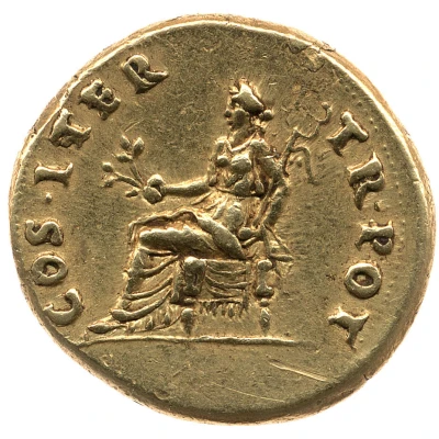 Aureus - Vespasian COS ITER TR POT; Pax back