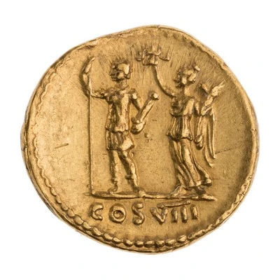 Aureus - Vespasian COS VIII; Victory back