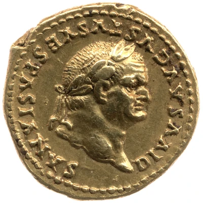 Aureus - Vespasian EX S C; Victory front