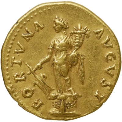 Aureus - Vespasian FORTVNA AVGVST; Fortuna back
