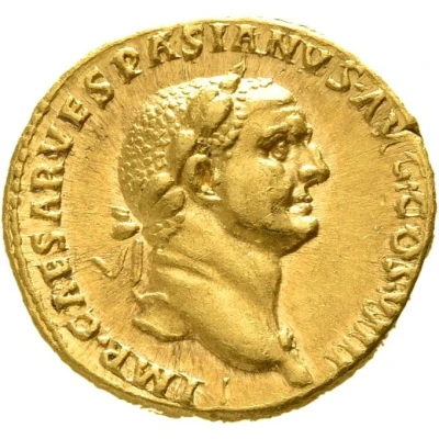 Aureus - Vespasian IMP CAES TRAIAN AVG GER DAC P P REST front