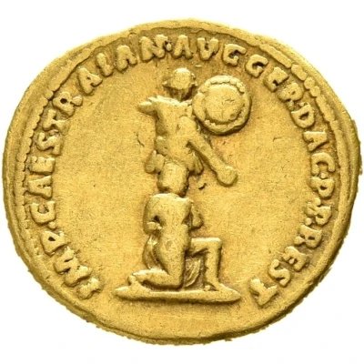 Aureus - Vespasian IMP CAES TRAIAN AVG GER DAC P P REST back