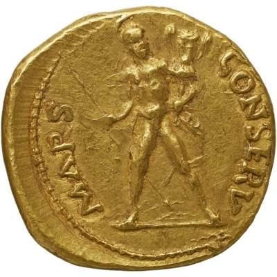Aureus - Vespasian MARS CONSERV; Mars back