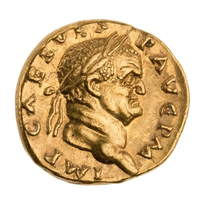 Aureus - Vespasian NEP RED; Neptune front