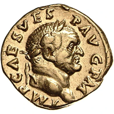Aureus - Vespasian NEP RED; Neptune front