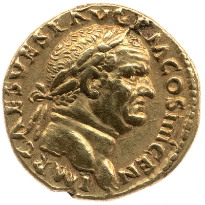 Aureus - Vespasian PAX AVG; Pax front