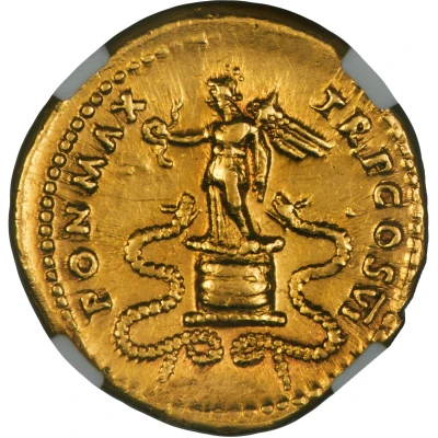 Aureus - Vespasian PON MAX TR P COS VI; Victory back