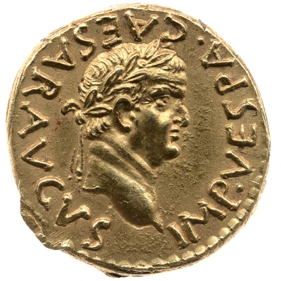 Aureus - Vespasian ROMA; Roma front