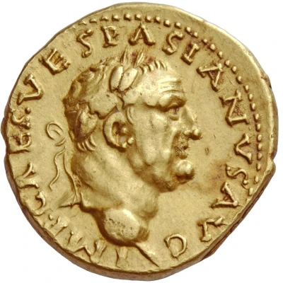 Aureus - Vespasian S P Q R OB C S front