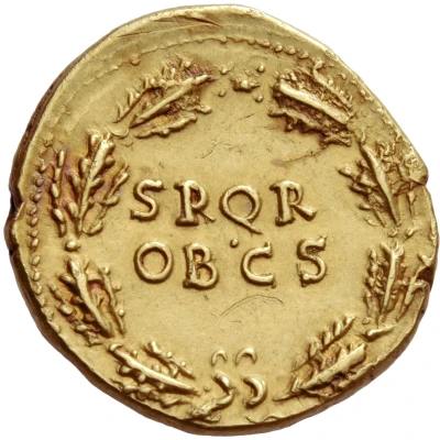 Aureus - Vespasian S P Q R OB C S back