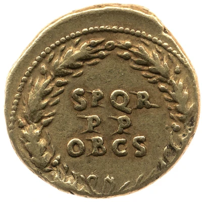 Aureus - Vespasian S P Q R P P OB C S back