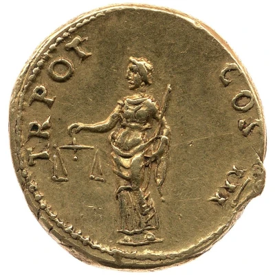 Aureus - Vespasian TR POT COS III; Aequitas back