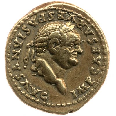 Aureus - Vespasian TR POT X COS VIIII; Victory front