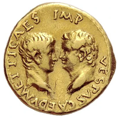 Aureus - Vespasian, Titus, and Domitian CAE DVM ET TI CAES IMP VESPAS back