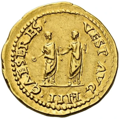 Aureus - Vespasian, Titus, and Domitian VESP AVG FILI CAESERES back