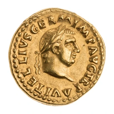 Aureus - Vitellius, Aulus Vitellius Germanicus, and Vitellia LIBERI IMP GERM AVG front