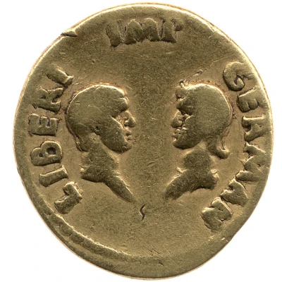 Aureus - Vitellius, Aulus Vitellius Germanicus and Vitellia LIBERI IMP GERMAN back