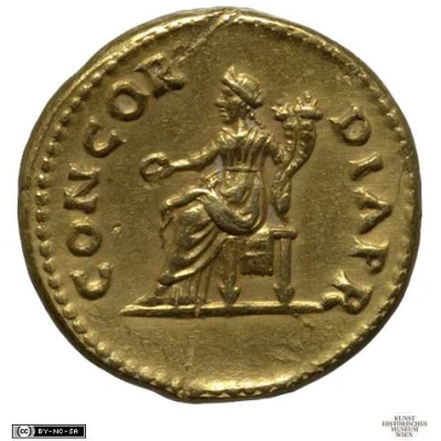 Aureus - Vitellius CONCORDIA P R; Concordia back