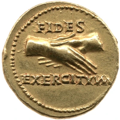 Aureus - Vitellius FIDES EXERCITVVM back