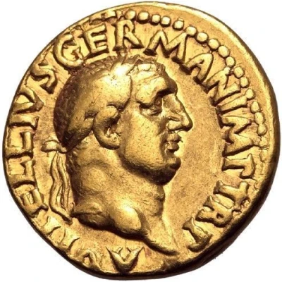 Aureus - Vitellius IVPPITER VICTOR; Jupiter and Victory front