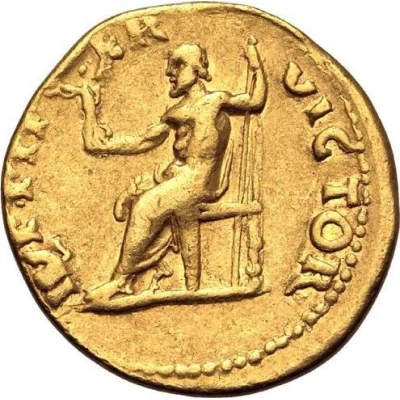 Aureus - Vitellius IVPPITER VICTOR; Jupiter and Victory back