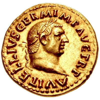 Aureus - Vitellius PONT MAXIM; Vesta front