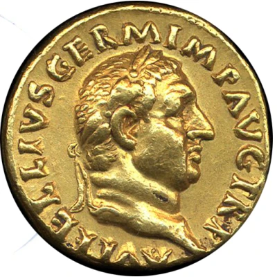 Aureus - Vitellius XV VIR SACR FAC front