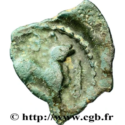 Bronze ΔEIVICIACOS with bull and ear 60 BC - 50 BC back