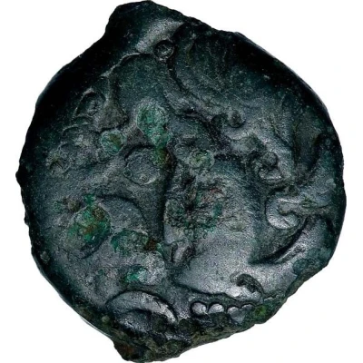 Bronze ΔEIVICIACOS with horse and boar 60 BC - 30 BC front