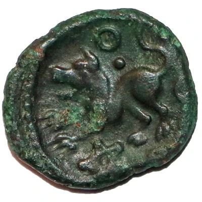 Bronze Unit "Curly Lion" 50 BC - 20 BC back