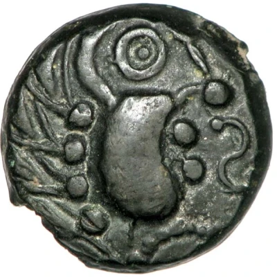 Bronze with bird YLLYCCI Class VI 60 BC - 52 BC front