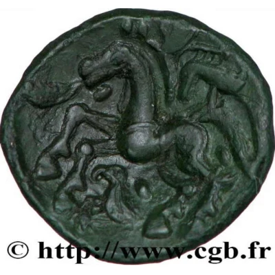 Bronze with confronted wolves and horse 60 BC - 40 BC back