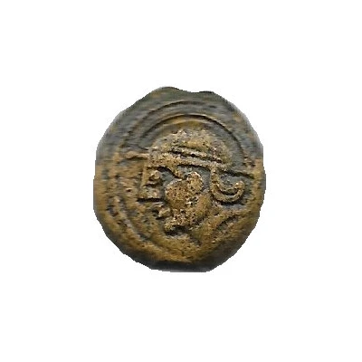 Bronze with helmeted head CRICIRV 50 BC - 40 BC front