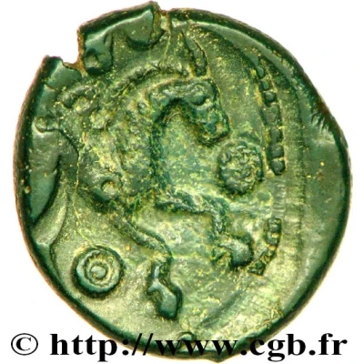 Bronze with horse and head with calamistered hair 60 BC - 40 BC back