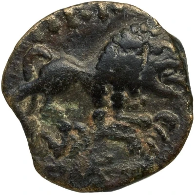 Bronze with lion in the name of Aulus Hirtius and Coriarcos 45 BC - 35 BC back