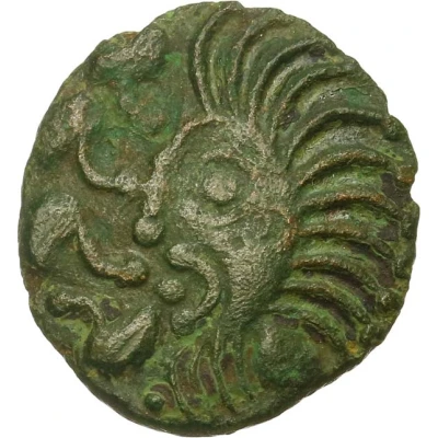 Bronze with rooster and human head 50 BC - 30 BC front