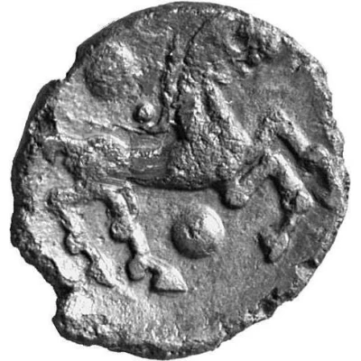 Bronze with running character and disks 55 BC - 30 AD back