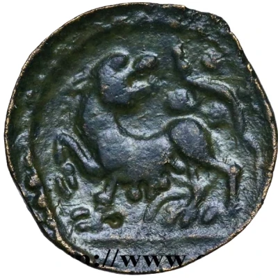 Bronze with wolf and lizard 40 BC - 30 BC back