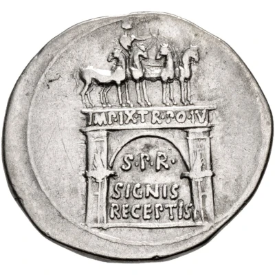 Cistophorus - Augustus S P R SIGNIS RECEPTISIMP IX TR PO IV 19 BC - 18 BC back