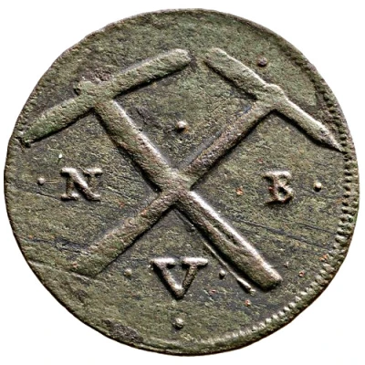 Copper coin - Leopold I, Nagybánya mining issue ND back