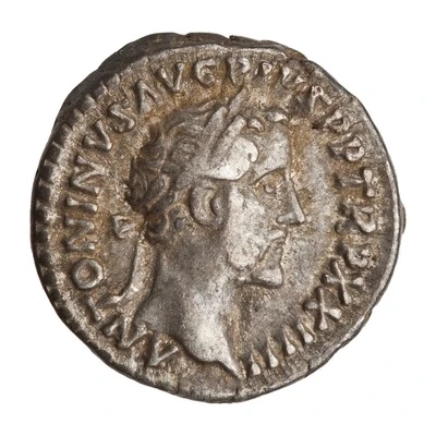 Denarius - Antoninus Pius CONG AVG VIIII COS IIII; Liberalitas front