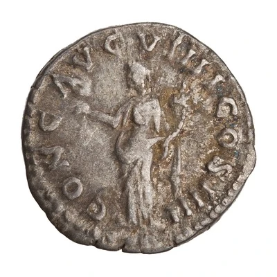Denarius - Antoninus Pius CONG AVG VIIII COS IIII; Liberalitas back