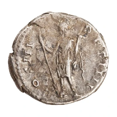 Denarius - Antoninus Pius COS III DES IIII; Virtus back