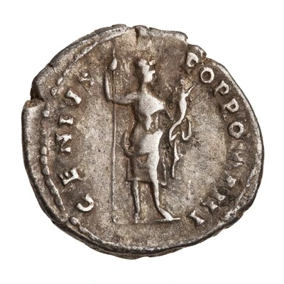 Denarius - Antoninus Pius GENIVS POP ROMANI; Genius back