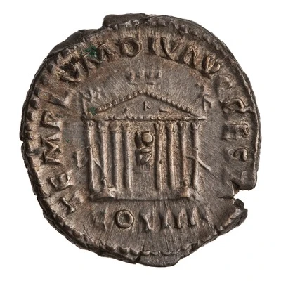 Denarius - Antoninus Pius TEMPLVM DIV AVG REST COS IIII back