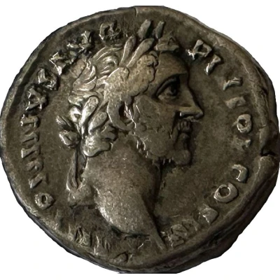 Denarius - Antoninus Pius VIRTVS AVG; Virtus front
