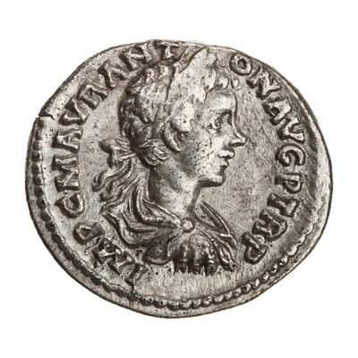 Denarius - Caracalla IVSTITIA; Justitia front